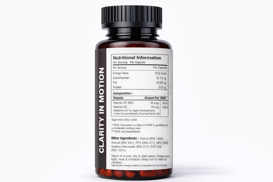 Oximind Vitamin D3 + K2 (MK7) Capsules – Bone & Heart Health, 60 Capsules(veg)