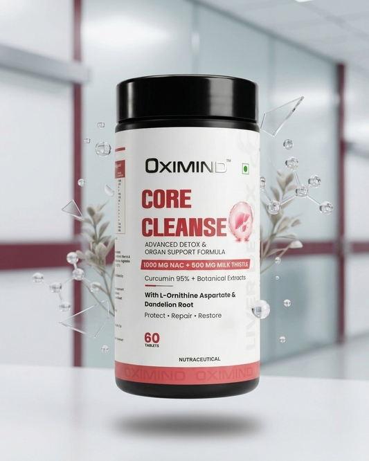 Oximind Core Cleanse – Liver & Kidney Detox Support Supplement | NAC 1000mg + Milk Thistle & Turmeric | 60 Tablets